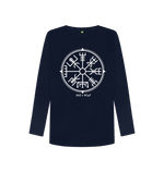 Navy Blue Printed Long Sleeve T Shirt Front