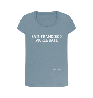 Stone Blue San Francisco Pickleball Scoop Neck Tee