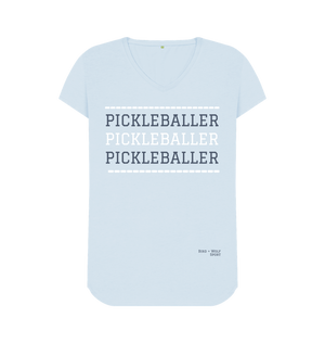 Sky Blue Pickleballer V Neck Tee