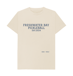 Oat Freshwater Bay Pickleball Classic Tee (Navy Lettering).
