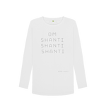 White Printed Long Sleeve T Shirt Front