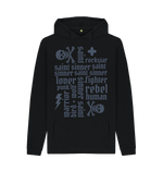 Black Printed Hoody Front