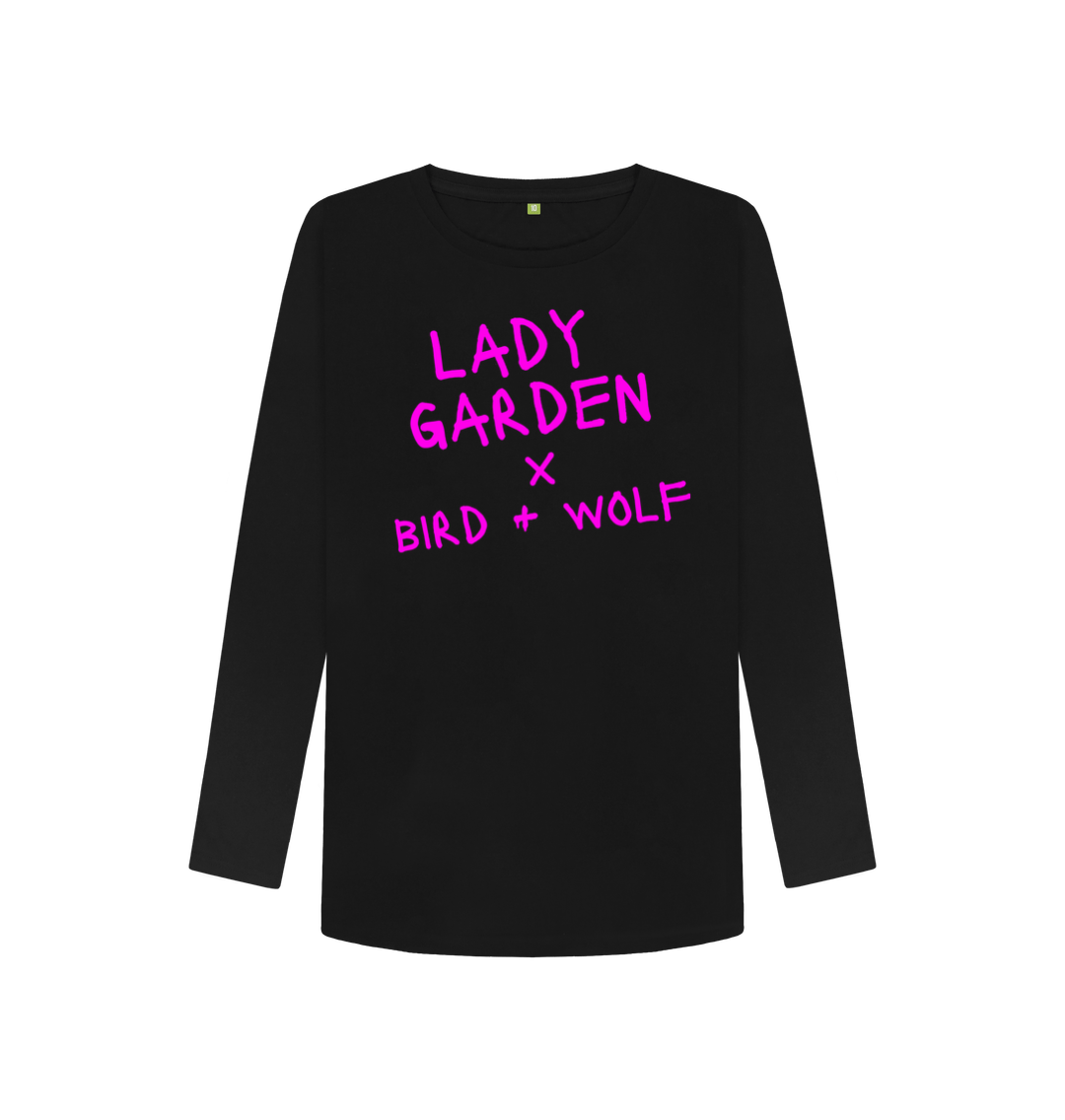 Black LG X B+W Long Sleeve Tee (Pink Lettering)