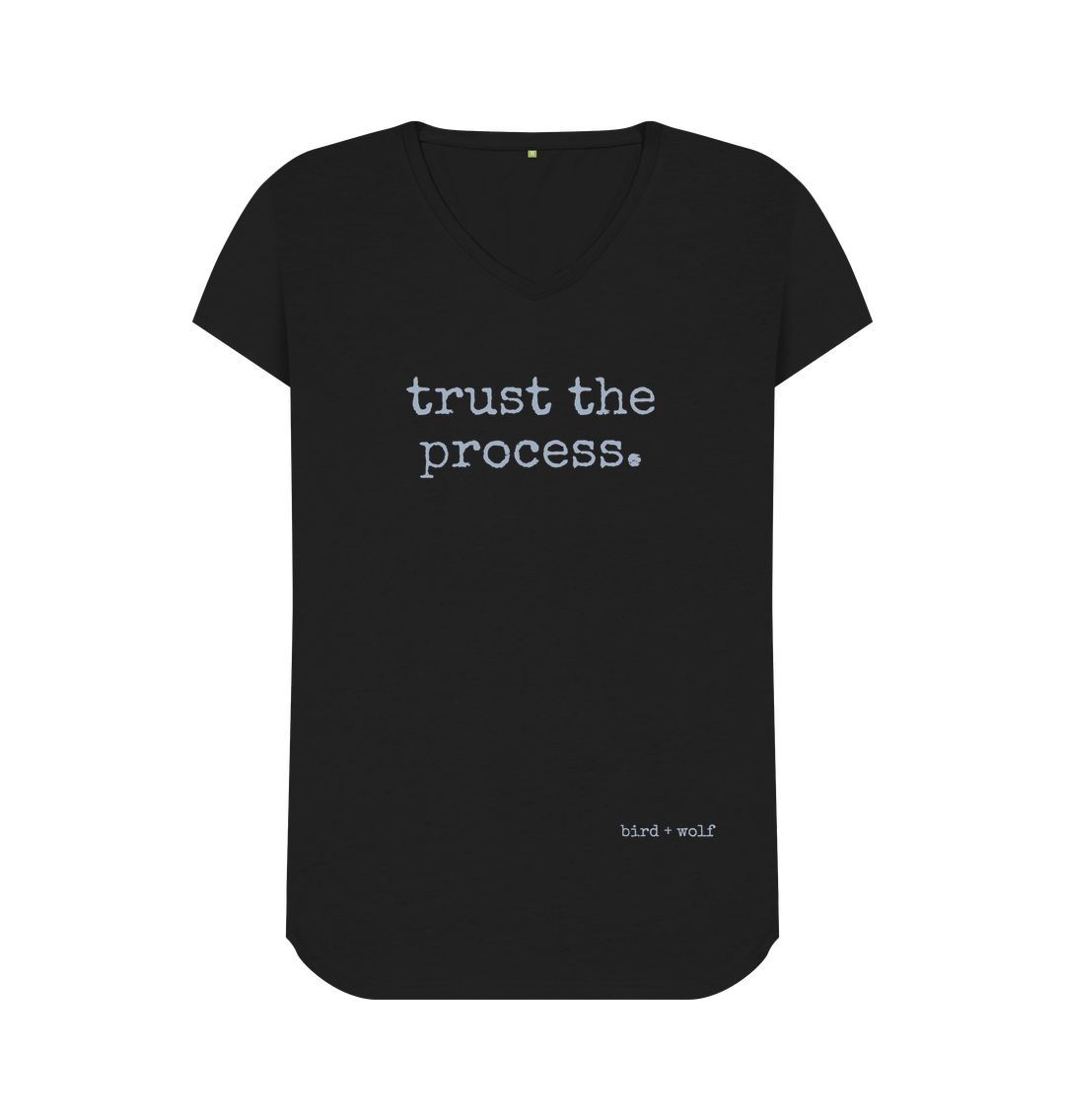 Black Trust The Process V Neck Tee