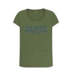 Khaki The Island Beach Club Scoop Neck Tee