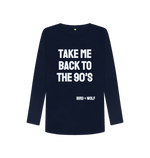 Navy Blue Printed Long Sleeve T Shirt Front
