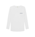 White Printed Long Sleeve T Shirt Front