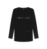 Black Printed Long Sleeve T Shirt Front