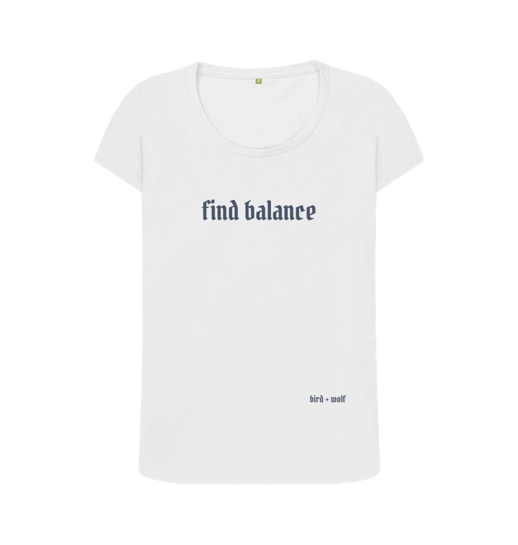 White Find Balance Scoop Tee