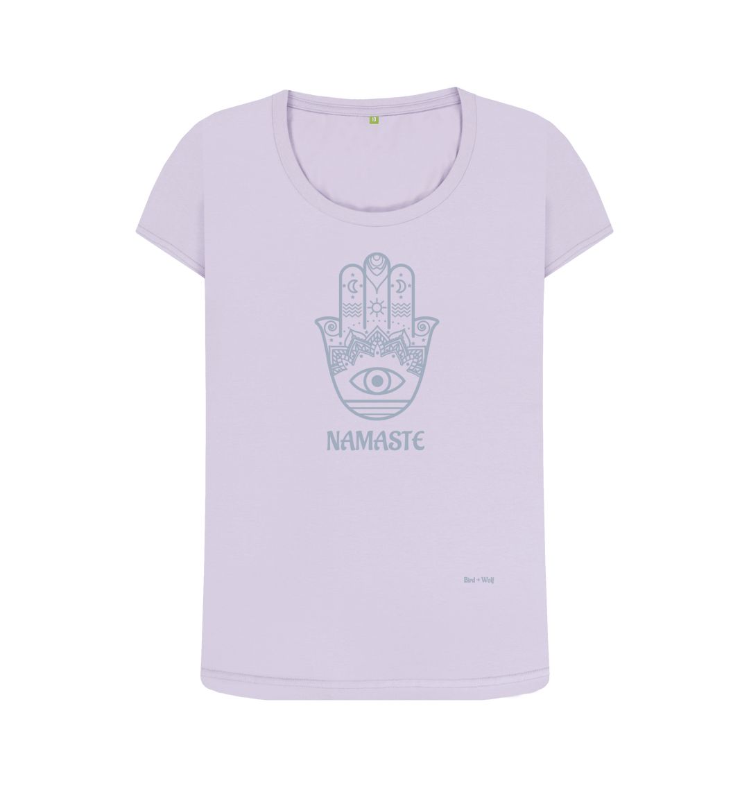 Violet Namaste Scoop Neck T Shirt