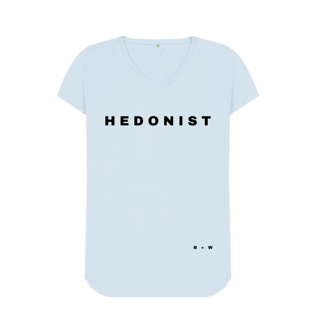 Sky Blue Hedonist V Neck Tee (Spaced)