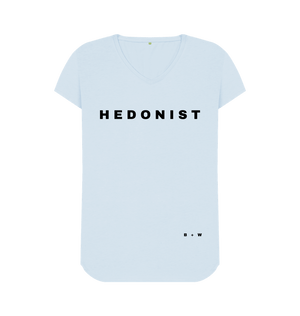 Sky Blue Hedonist V Neck Tee (Spaced)