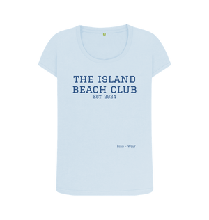 Sky Blue The Island Beach Club Scoop Neck Tee