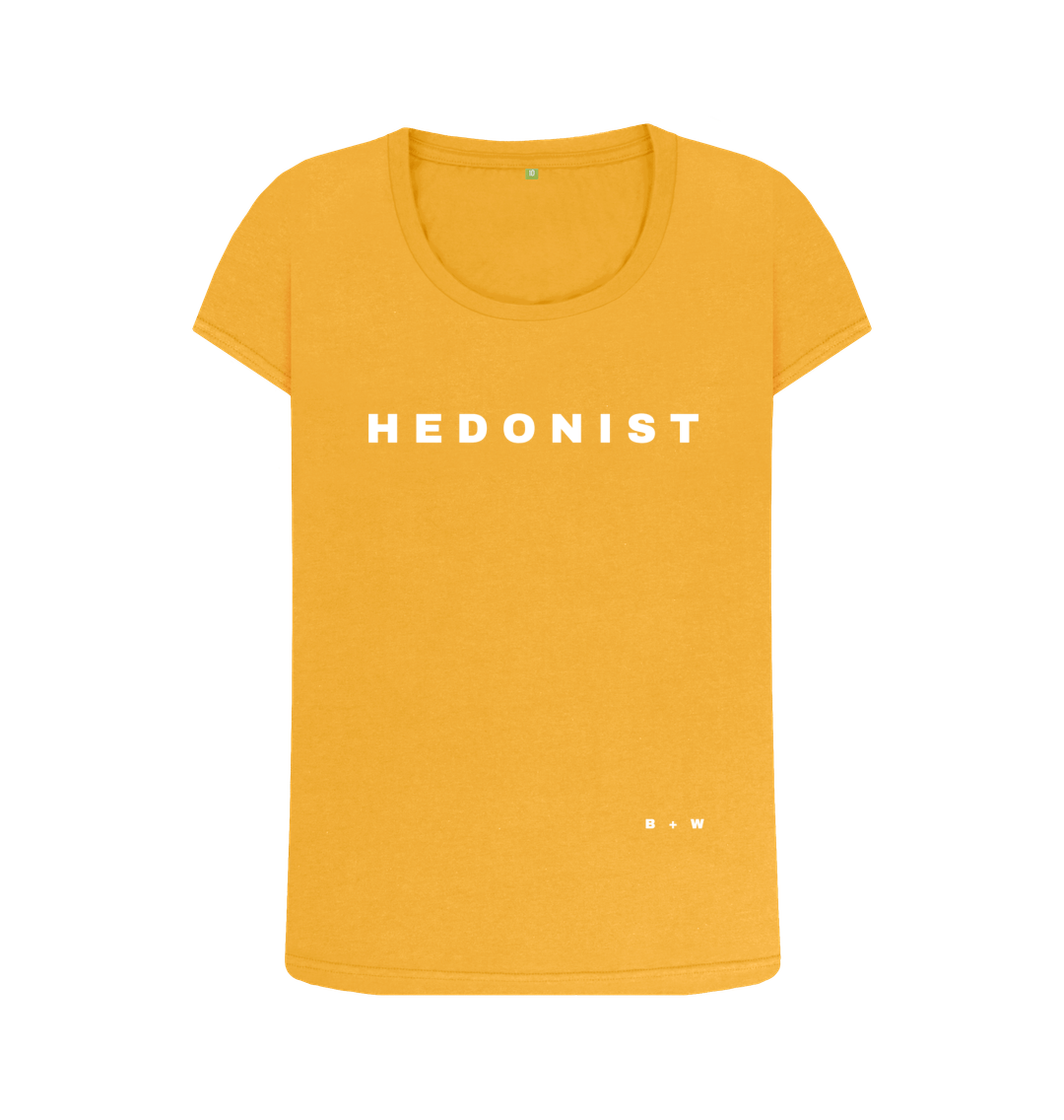 Mustard Hedonist Scoop Neck Tee (White\/Spaced)