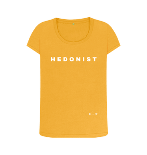 Mustard Hedonist Scoop Neck Tee (White\/Spaced)