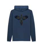 Navy Printed Hoody Back