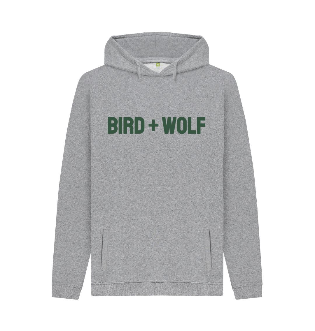 Light Heather Bird + Wolf Chunky Hoodie (Khaki Lettering)