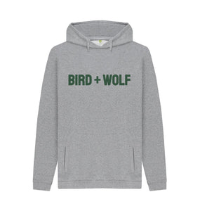 Light Heather Bird + Wolf Chunky Hoodie (Khaki Lettering)