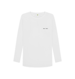 White Printed Long Sleeve T Shirt Front