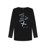 Black Printed Long Sleeve T Shirt Front