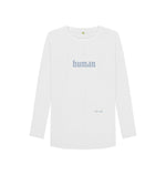 White Human Long Sleeve Tee.