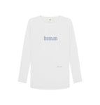 White Human Long Sleeve Tee.