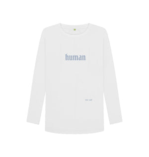 White Human Long Sleeve Tee.