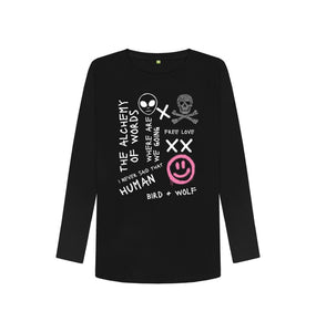 Black Graffiti Long Sleeve Tee