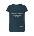 Denim Blue Freshwater Bay Pickleball Scoop Neck Tee (White Lettering)