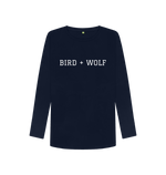 Navy Blue Printed Long Sleeve T Shirt Front
