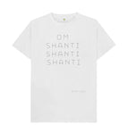 White Om Shanti Shanti Shanti Classic Tee