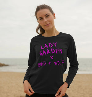 Lady Garden X Bird + Wolf Long Sleeve Tee (Pink Lettering)