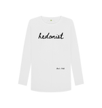 White Printed Long Sleeve T Shirt Front