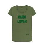 Khaki Camo Lover Scoop Neck Tee