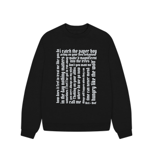 Black Lyrical Oversized Sweatshirt