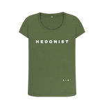 Khaki Hedonist Scoop Neck Tee (White\/Spaced)