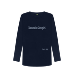 Navy Blue Printed Long Sleeve T Shirt Front