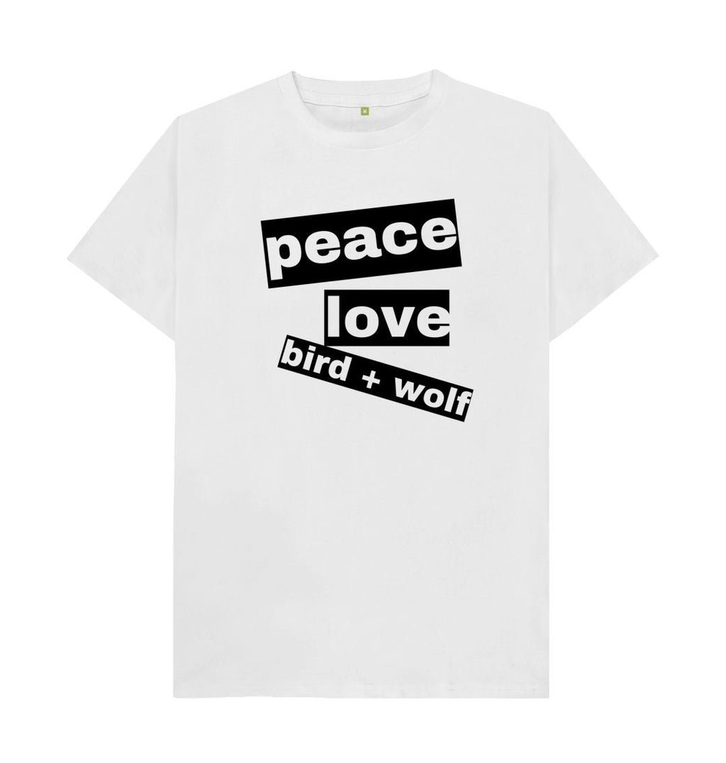 White Peace + Love Bird + Wolf Classic Tee