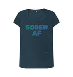 Denim Blue Sober AF Scoop Neck Tee