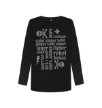 Black Printed Long Sleeve T Shirt Front