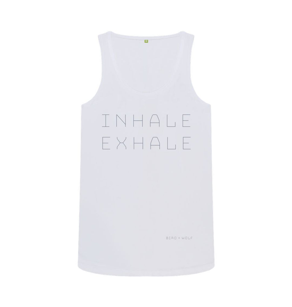 White Inhale Exhale Vest Top