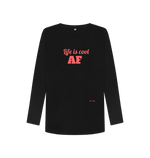 Black Printed Long Sleeve T Shirt Front