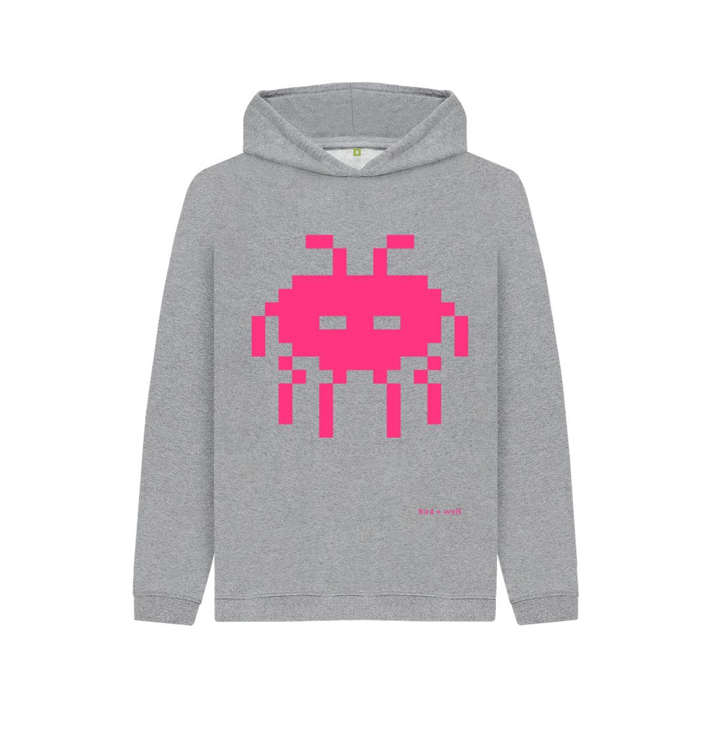 Athletic Grey Space Invader Kids Cosy Hoodie