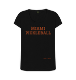 Black Miami Pickleball Scoop Tee (Brown lettering)