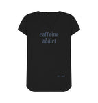 Black Caffeine Addict V Neck Tee