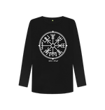 Black Printed Long Sleeve T Shirt Front