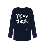 Navy Blue Printed Long Sleeve T Shirt Front