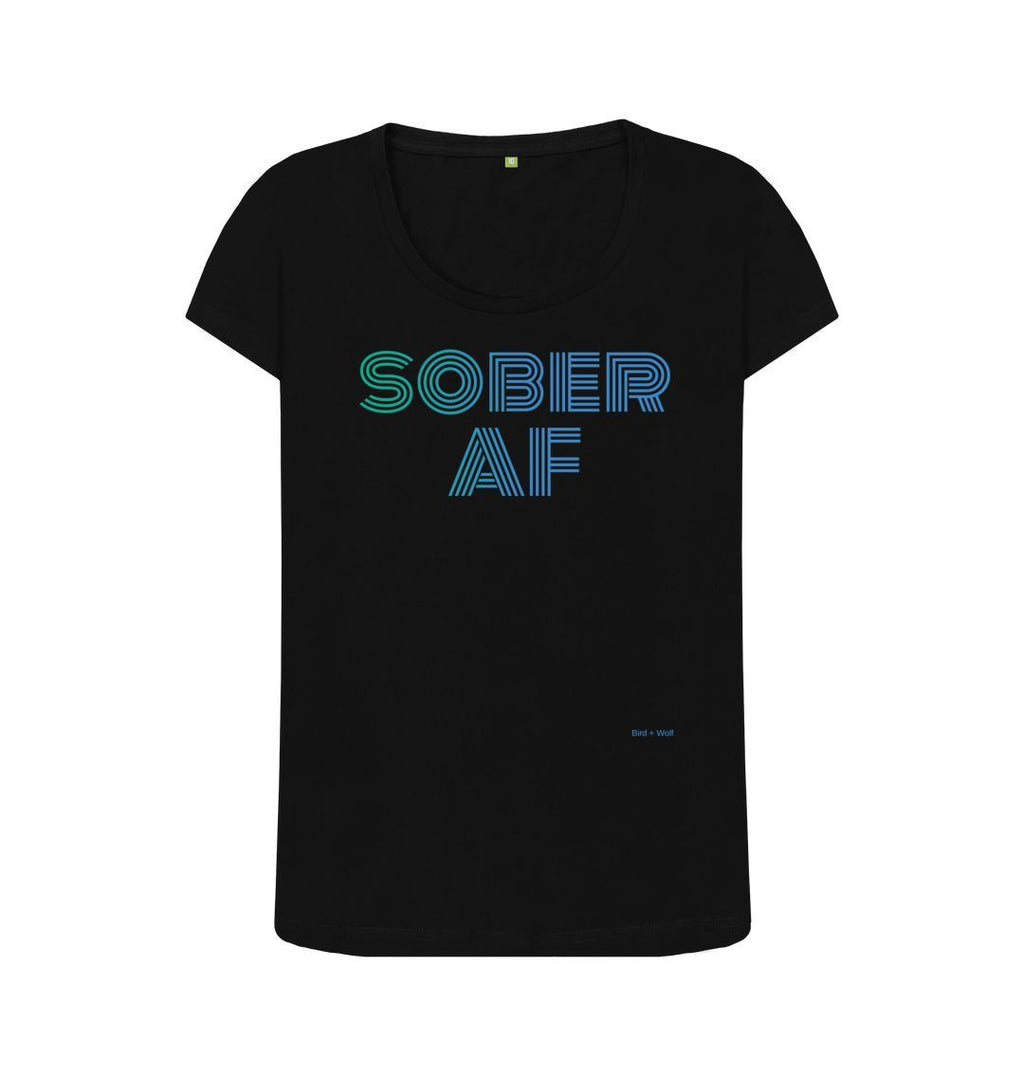 Black Sober AF Scoop Neck Tee