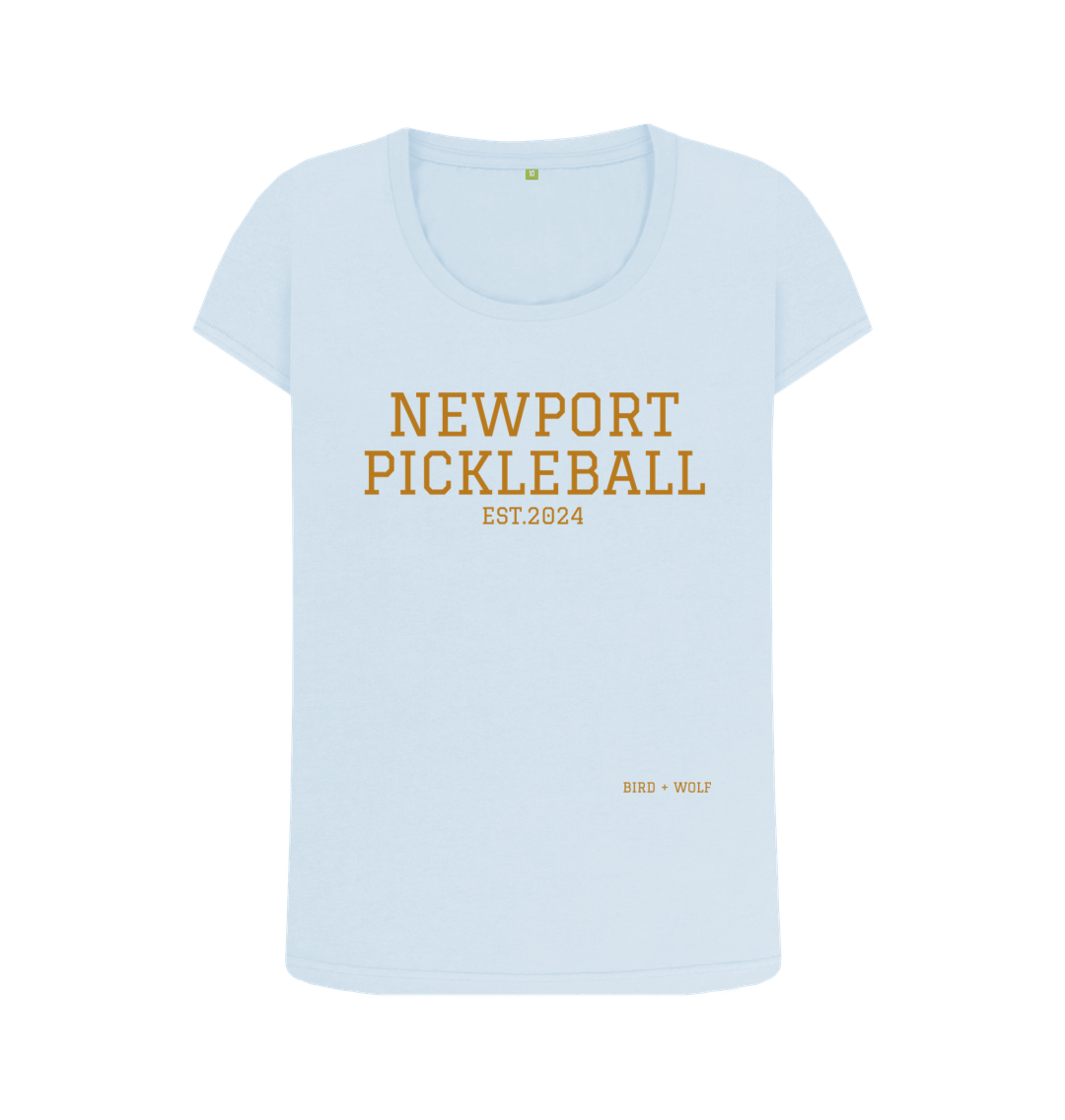 Sky Blue Newport Pickleball Scoop Neck Tee