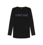 Black Printed Long Sleeve T Shirt Front